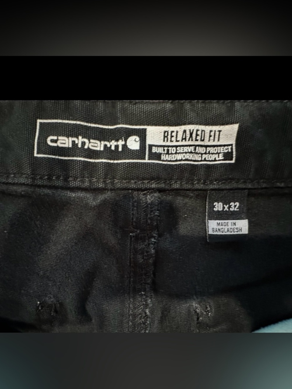 Carhartt Work Pants Black Relaxed Fit Rugged Flex Carpenter Construction 30x32 - Picture 3 of 9